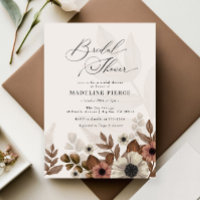 Floral Brown Pink Woodland Bridal Shower