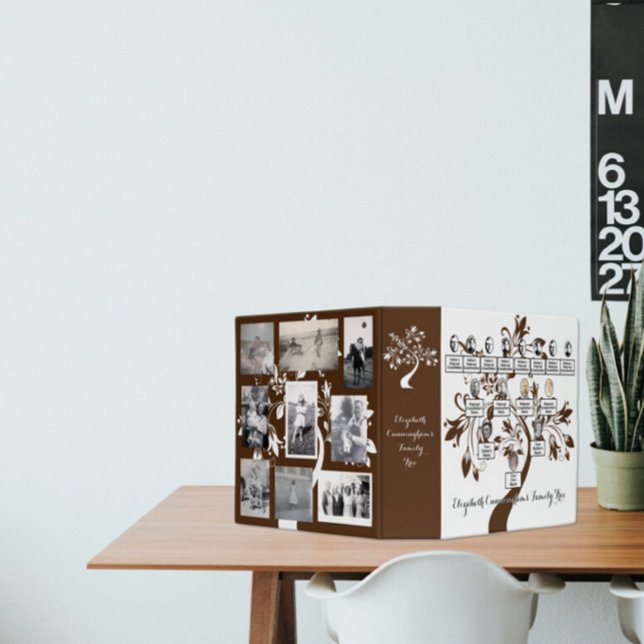 Floral Brown Silhouette Family Tree Photos  Binder (Creator Uploaded)