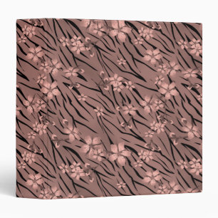 Floral, brown, tiger pattern binder