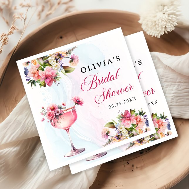 Floral Brunch And Bubbly Bridal Shower Napkin (Creator Uploaded)
