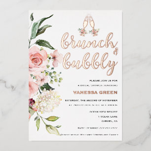 Floral Brunch and Bubbly Bridal Shower Rose Gold