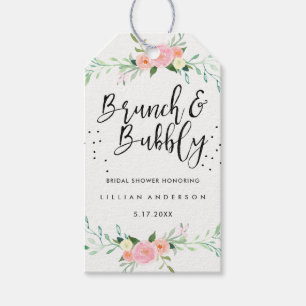Floral Brunch and Bubbly Bridal Shower Tags
