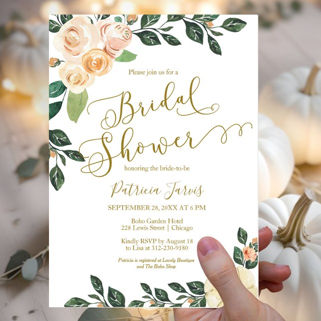 Floral Budget Fall Bridal Shower Invitation (Creator Uploaded)