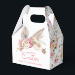 Floral Bunny Ears | Happy Easter Favour Box<br><div class="desc">This Easter themed favour box has bunny ears peeking out of a spring flower bouquet with the words "Happy Easter" in pink. You can personalize with a name. The sides have a coordinating floral pattern.</div>