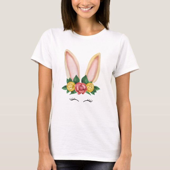 Floral Bunny Fantasy T-Shirt (Front)