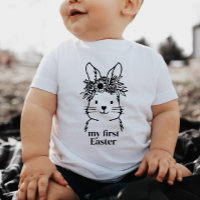 Floral Bunny My First Easter Baby Tshirt