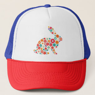 Floral Bunny Trucker Hat