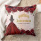 Floral Burgundy Gold Princess Tiara Quinceanera 