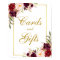 Floral Burgundy Gold Wedding Cards Gifts