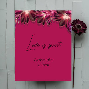 Floral Burgundy love is sweet bridal shower    Poster