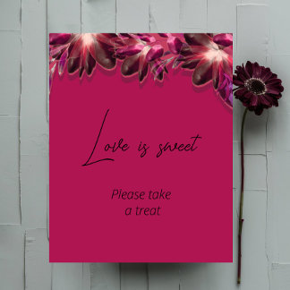 Floral Burgundy love is sweet bridal shower    Poster