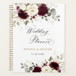Floral Burgundy White Greenery Gold Wedding Planner<br><div class="desc">Floral Burgundy White Greenery Gold Personalized Wedding Planner</div>