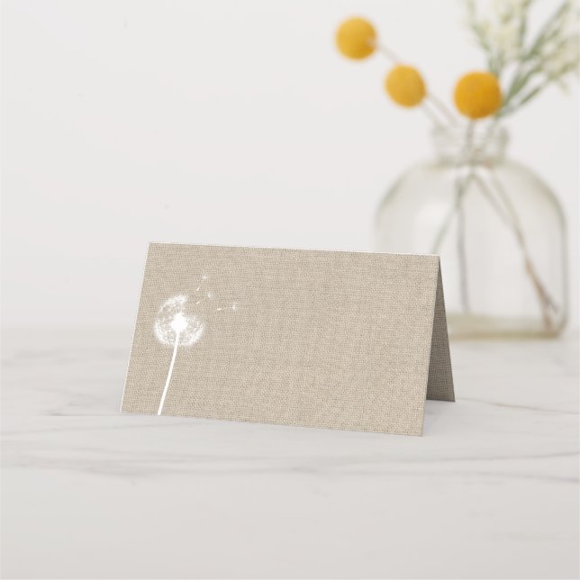 Floral Burlap Folded Place Cards (Front)