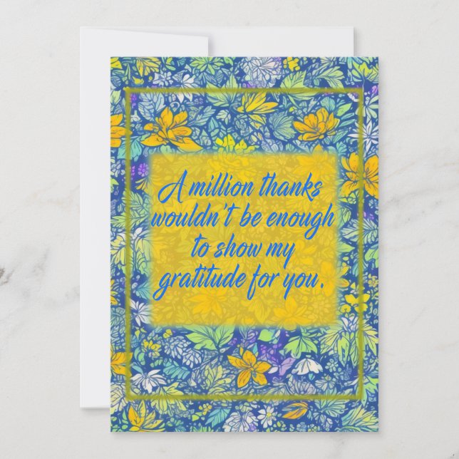 Floral burst thank you card with custom message (Front)