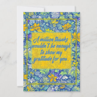Floral burst thank you card with custom message