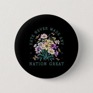 Floral Butterflies Anti Trump Democrat President L 2 Inch Round Button