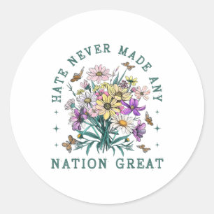 Floral Butterflies Anti Trump Democrat President L Classic Round Sticker