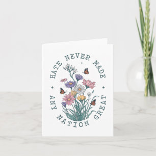 Floral Butterflies Democrat President Liberal  Card