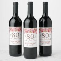 Floral Butterflies Pink Happy 80th Birthday