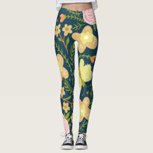 Floral, Butterfly And Glamour Seamless Elegant   Leggings