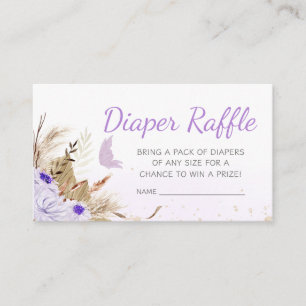 Floral Butterfly Baby Shower Diaper Raffle Enclosure Card