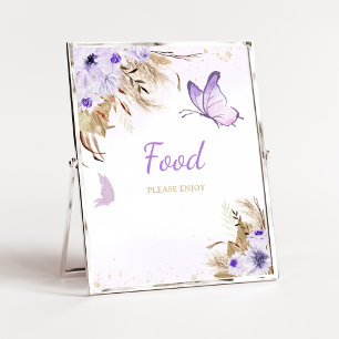 Floral Butterfly Baby Shower Food Sign