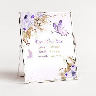 Floral Butterfly Baby Shower Mom Osa Bar Sign