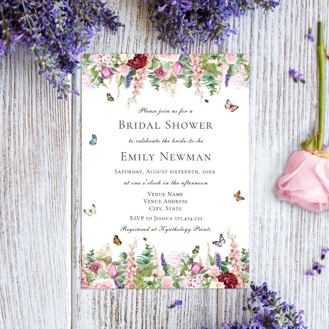 Floral Butterfly Bridal Shower  Invitation (Creator Uploaded)