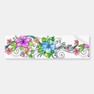 Floral Butterfly Bumper Sticker