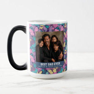 Floral Butterfly Camouflage Bouquet Dog Dad Photo  Magic Mug