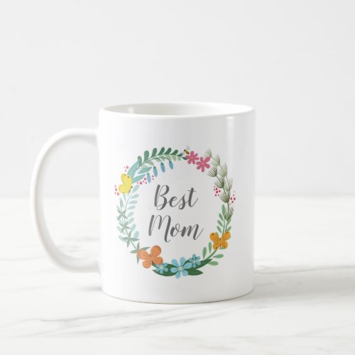 Floral Butterfly Colorful Wreath Mug