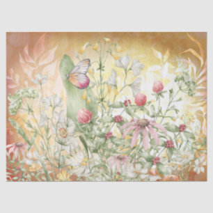 Floral Butterfly Garden Decoupage  Tissue Paper