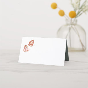 Floral Butterfly Garden Terracotta Sage Wedding Place Card