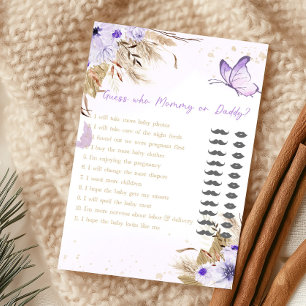 Floral Butterfly Guess Who Mommy or Daddy Game