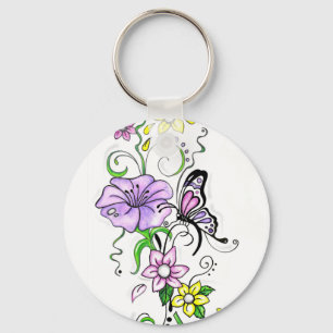 Floral Butterfly Keychain