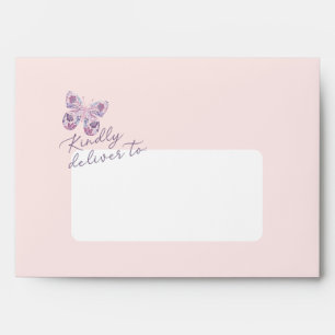 Floral Butterfly "Kindly deliver to" Personalized  Envelope