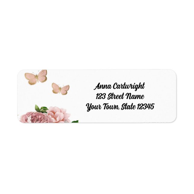 Floral Butterfly Labels (Front)