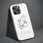 Floral Butterfly Monochrome Simple Stylish Name<br><div class="desc">Floral Butterfly Monochrome Simple Stylish Name Smartphone iPhone Case features a butterfly in an elegant floral frame with your personalized name in modern elegant hand written calligraphy script typography. Perfect for birthday,  Christmas,  Mother's Day,  sister,  best friend and more. Designed by © Evco Studio www.zazzle.com/store/evcostudio</div>