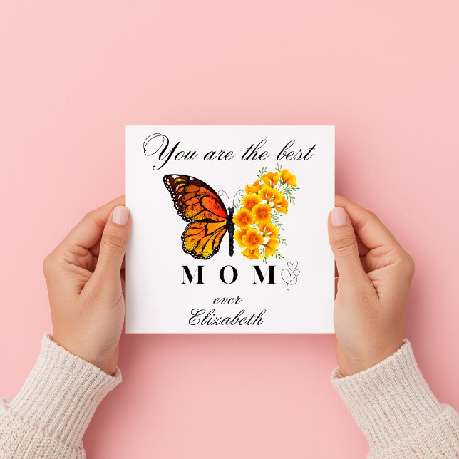 Floral Butterfly Mother's Day Personalized Card (Creator Uploaded)
