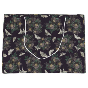 Floral Butterfly Pattern Large Gift Bag