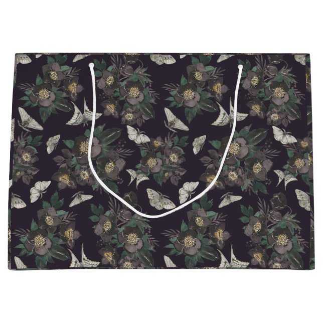 Floral Butterfly Pattern Large Gift Bag (Front)