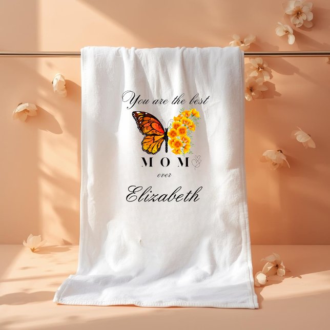 Floral Butterfly Personalized Bath Towel (Creator Uploaded)