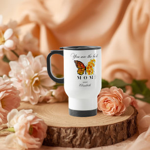 Floral Butterfly Personalized Travel Mug