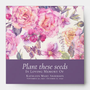 Floral Butterfly Plant These Seeds Funeral Favour  Envelope