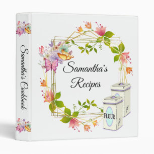 Floral Butterfly Recipe Cookbook Binder