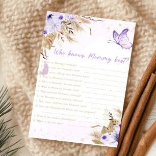 Floral Butterfly Shower Who Knows Mommy Best Game