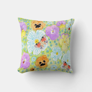 Floral Butterfly  Throw Pillow