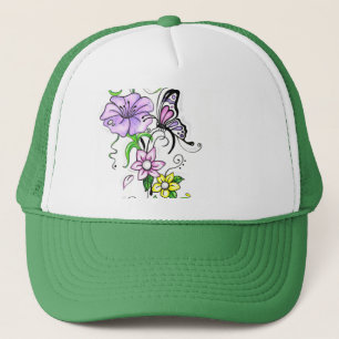 Floral Butterfly Trucker Hat