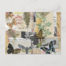 Floral Butterfly Vintage Ephemera Decoupage
