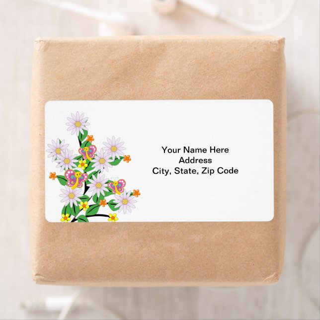 Floral Butterfly White Labels (Insitu)
